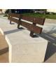 PANCHINA IN GRANIGLIA DI MARMO LEVIGATO E ANTIDEGRADO SPESSORE 10 CM - COLORE A SCELTA - CON SCHIENALE IN LEGNO - CM 170X40X85H