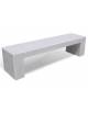 PANCHINA RETTANGOLARE MONOBLOCCO IN CEMENTO, SOSTEGNI SPESSORE CM 19 - COLORE BIANCO SABBIATO - CM 200X50X50H - Conforme ai CAM
