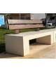 PANCHINA IN CEMENTO CALCESTRUZZO SPESSORE 12 CM - COLORE BIANCO PIETRA - CON SCHIENALE IN LEGNO - CM 200X50X85H
