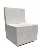 PANCHINA QUADRATA CON SCHIENALE IN CEMENTO CALCESTRUZZO - COLORE GRIGIO TRAVERTINO - CM 60x60x85H - Conforme ai CAM