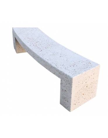 PANCHINA CURVA CONCAVA IN CEMENTO PER ARREDO URBANO - COLORE BIANCO TRAVERTINO - CM 200x50x50H - Conforme ai CAM