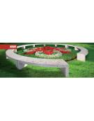 PANCHINA CURVA CONCAVA IN GRANIGLIA DI MARMO SABBIATO PER ARREDO URBANO - COLORE A SCELTA - CM 200x50x50H - Conforme ai CAM