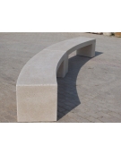 PANCHINA CURVA CONCAVA IN GRANIGLIA DI MARMO LEVIGATO E ANTIDEGRADO PER ARREDO URBANO - COLORE A SCELTA - CM 200x50x50H - CAM