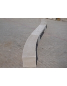 PANCHINA CURVA CONVESSA IN CEMENTO PER ARREDO URBANO - COLORE GRIGIO SABBIATO - CM 200x50x50H - Conforme ai CAM