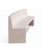 PANCHINA CURVA CONCAVA IN CEMENTO CON SCHIENALE PER ARREDO URBANO - COLORE GRIGIO PIETRA - CM 200x50x90H - Conforme ai CAM