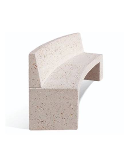 PANCHINA CURVA CONCAVA IN CEMENTO CON SCHIENALE PER ARREDO URBANO - COLORE GRIGIO PIETRA - CM 200x50x90H - Conforme ai CAM