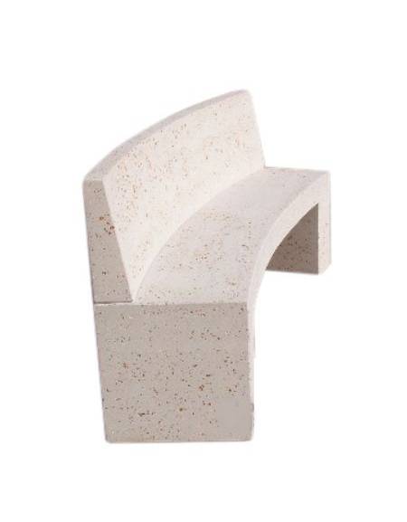 PANCHINA CURVA CONCAVA IN CEMENTO CON SCHIENALE PER ARREDO URBANO - COLORE GRIGIO SABBIATO - CM 200x50x90H - Conforme ai CAM