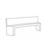 PANCHINA CURVA CONCAVA IN CEMENTO CON SCHIENALE PER ARREDO URBANO - COLORE BIANCO SABBIATO - CM 200X50X90H - Conforme ai CAM