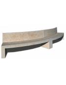 PANCHINA CURVA CONVESSA IN CEMENTO CON SCHIENALE PER ARREDO URBANO - COLORE BIANCO SABBIATO - CM 200x50x90H - CAM