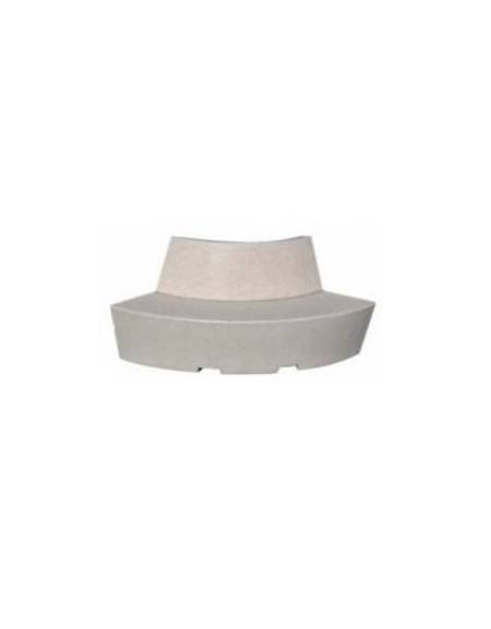 PANCHINA CURVA CONVESSA IN CEMENTO CON SCHIENARE PER ARREDO URBANO - COLORE BIANCO TRAVERTINO - CM 200X60X85H