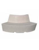 PANCHINA CURVA CONVESSA IN CEMENTO CON SCHIENALE PER ARREDO URBANO - COLORE BIANCO SABBIATO - CM 200x60x85H - Conforme ai CAM