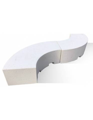 PANCHINA CURVA CONCAVA IN CEMENTO CALCESTRUZZO PER ARREDO URBANO - COLORE GRIGIO SABBIATO - CM 200x60x45H - Conforme ai CAM