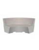 PANCHINA CURVA CONCAVA IN CEMENTO CON SCHIENALE PER ARREDO URBANO - COLORE BIANCO SABBIATO - CM 200x60x85H - Conforme ai CAM