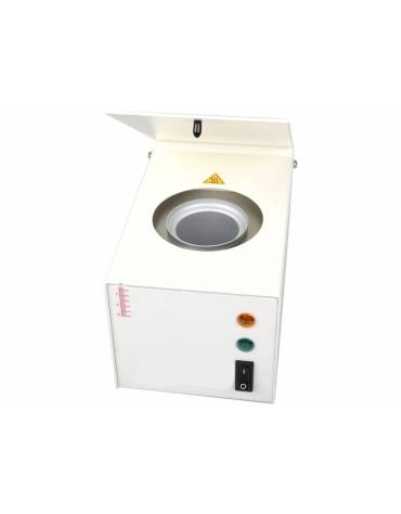 Sterilizzatore a biglie di vetro Quick con termometro in acciaio verniciato con castello in rame cromato - mm 130 x 130 x 190h