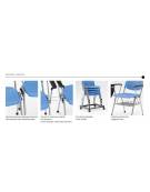 Sedia fissa ufficio con braccioli - sedile e schienale in polipropilene - telaio in tubo di acciaio verniciato nero o grigio