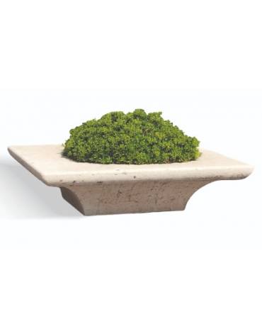 Panchina quadrata con fioriera centrale, in graniglia di marmo sabbiato - colore a scelta - cm 190x190x50h - Conforme ai CAM