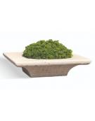 Panchina quadrata con fioriera centrale, in graniglia di marmo levigato e antidegrado - colore a scelta - cm 190x190x50h - CAM