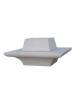 Panchina quadrata in cemento con schienale e fioriera centrale - colore Grigio travertino - Dimensioni esterne cm 170x170x90h