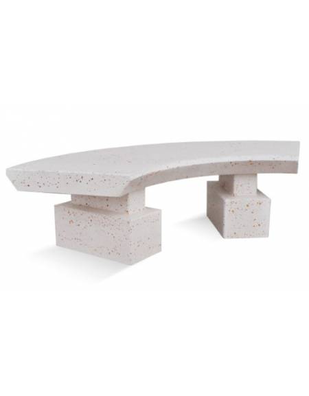PANCHINA CLASSICA CURVA IN CEMENTO CALCESTRUZZO PER ARREDO URBANO - COLORE GRIGIO SABBIATO - CM 170x60x45H - Conforme ai CAM