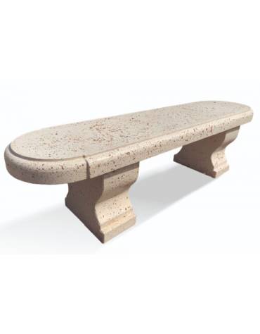 PANCHINA CLASSICA IN CEMENTO CALCESTRUZZO PER ARREDO URBANO - COLORE BIANCO PIETRA - CM 180x47x50H - Conforme ai CAM