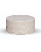 PANCHINA TONDA CIRCOLARE MONOBLOCCO IN CALCESTRUZZO CEMENTO COLORE BIANCO PIETRA - DIAMETRO CM 110