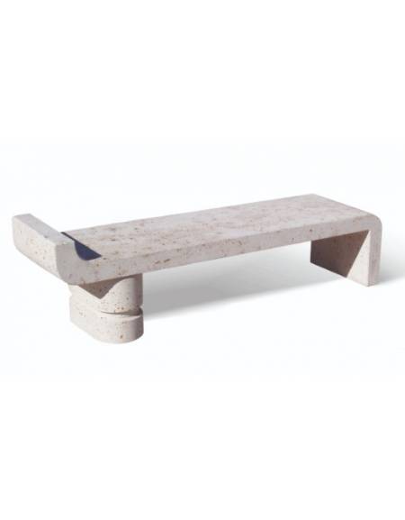 PANCHINA ELEGANTE IN GRANIGLIA DI MARMO LEVIGATO E ANTIDEGRADO PER ARREDO URBANO - COLORE A SCELTA - CM 170X50X51H