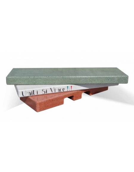 Panchina a gradini in cemento calcestruzzo per arredo urbano - colore Grigio travertino - 200x157x43h - Conforme ai CAM