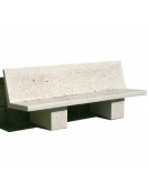 PANCHINA CON SPALLIERA IN CEMENTO CALCESTRUZZO PER ARREDO URBANO - COLORE GRIGIO PIETRA - CM 170x56x68H - Conforme ai CAM