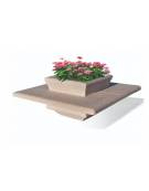 Panchina quadrata in cemento calcestruzzo con fioriera centrale - colore Grigio travertino  - cm 200x200x65h - Conforme ai CAM