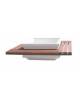 Panchina quadrata seduta in legno con fioriera centrale in cemento colore Grigio travertino - Dimensioni esterne cm 195x195x65h