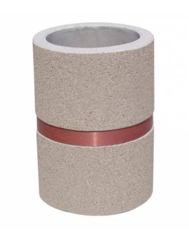 Cestone portarifiuti gettacarte in cemento colore Grigio travertino - con anello reggisacco - Diametro cm 50 - Altezza cm 70