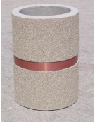 Cestone portarifiuti gettacarte in cemento colore Grigio sabbiato - con anello reggisacco - Diametro cm 50 - Altezza cm 70