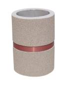 Cestone portarifiuti gettacarte in calcestruzzo colore Bianco travertino - con anello reggisacco - Diametro cm 50 - Altezza cm 7