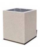 CESTONE GETTACARTE MONOBLOCCO QUADRATO IN GRANIGLIA DI MARMO LEVIGATO E ANTIDEGRADO - COLORE A SCELTA - CM 60x60x70H - CAM