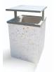 CESTONE GETTACARTE QUADRATO IN GRANIGLIA DI MARMO ANTIDEGRADO COLORE A SCELTA  - TETTUCCIO RIBALTABILE E REGGISACCO - CM 60x60