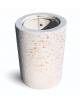 Cestone portarifiuti gettacarte in cemento colore Bianco pietra - con anello reggisacco - cm Ø 50x70h - Conforme ai CAM