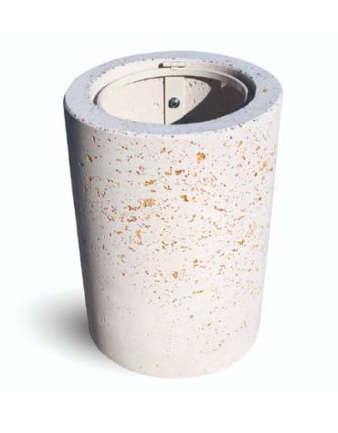 Cestone portarifiuti gettacarte in graniglia di marmo levigato antidegrado colore a scelta - anello reggisacco - cm Ø50x70h CAM