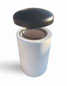 Cestone portarifiuti in graniglia di marmo sabbiato, vari colori - coperchio ribaltabile+anello reggisacco - cm Ø50x100h - CAM