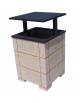 CESTONE GETTACARTE QUADRATO CON SCANALATURE IN CALCESTRUZZO COLORE GRIGIO PIETRA - TETTUCCIO RIBALTABILE - CM 60X60X100H - CAM