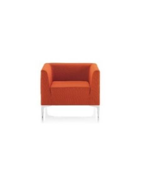 DIVANO A 1 POSTO RIVESTITO IN TESSUTO O ECOPELLE, IGNIFUGO CLASSE 1IM - cm 76x73x72H