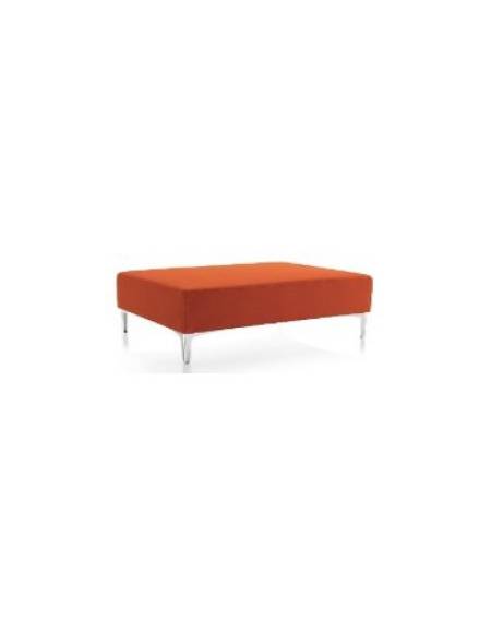 POUF RETTANGOLARE RIVESTITO IN TESSUTO O ECOPELLE, IGNIFUGO CLASSE 1IM - cm 120x60x40H
