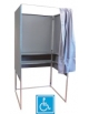 CABINA ELETTORALE IN ALLUMINIO POLIVALENTE SENZA TENDA - PIANETTO SCRITTOIO REGOLABILE SU 2 ALTEZZE