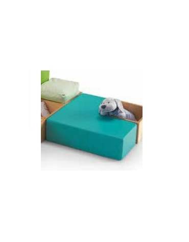 POUF ANGOLARE IN ECOPELLE IGNIFUGA CLASSE 1IM- cm 65x65x20H