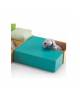 POUF ANGOLARE IN ECOPELLE IGNIFUGA CLASSE 1IM - COLORI A SCELTA - cm 65x65x20H