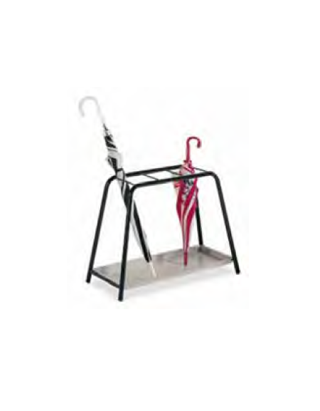 PORTAOMBRELLI IN METALLO CON VASCHETTA PER 25 POSTI - cm 97x28x49H