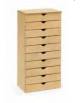 MODULO AGGIUNTIVO A 10 CASSETTI PER CASSETTIERA IN LEGNO MULTISTRATO DI BETULLA - cm 38x25x81,5H