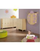 ARMADIO SPOGLIATOIO 8 POSTI CON 4 SCOMPARTI A GIORNO STRUTTURA NOBILITATO LARICE - cm 138x41x114H