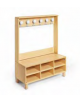 PANCA SPOGLIATOIO A 6 POSTI IN NOBILITATO BETULLA - CM 104x41x44/132H