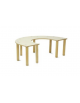 TAVOLO PAPPA SEMICIRCOLARE ETA' 0/3 ANNI CON PIANO IN LEGNO MULTISTRATI DI BETULLA - COLORE MAGNOLIA - CM 140x90x52H