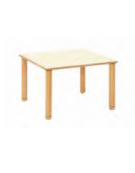 TAVOLO QUADRATO MEDIO ETA' 0/3 ANNI CON PIANO IN LEGNO MULTISTRATI DI BETULLA - COLORE MAGNOLIA - cm 75x75x42H